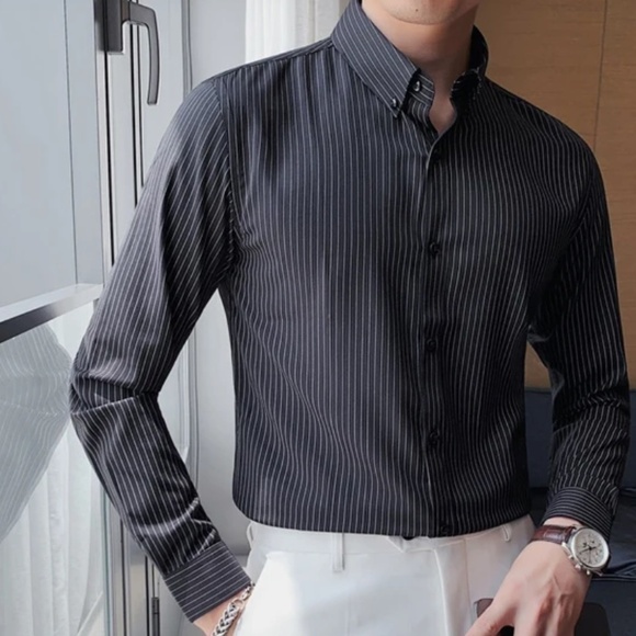 Balenciaga Men’s Button down shirt Pinstripe Black White 100% cotton FLAW XL - Picture 14 of 14